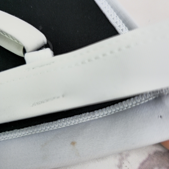 Hoaka Swim Bathing Suit Womens Medium Two Piece Bikini Neoprene Red White Mesh - Picture 12 of 16